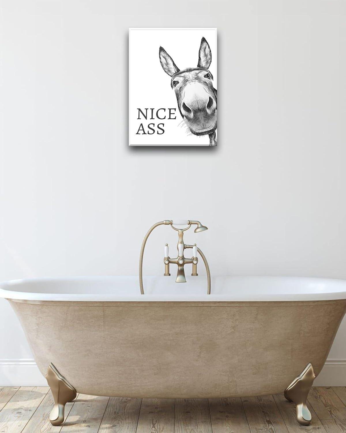 Our Take on UPWOIGH's Cheeky Donkey ⁣Bathroom Art