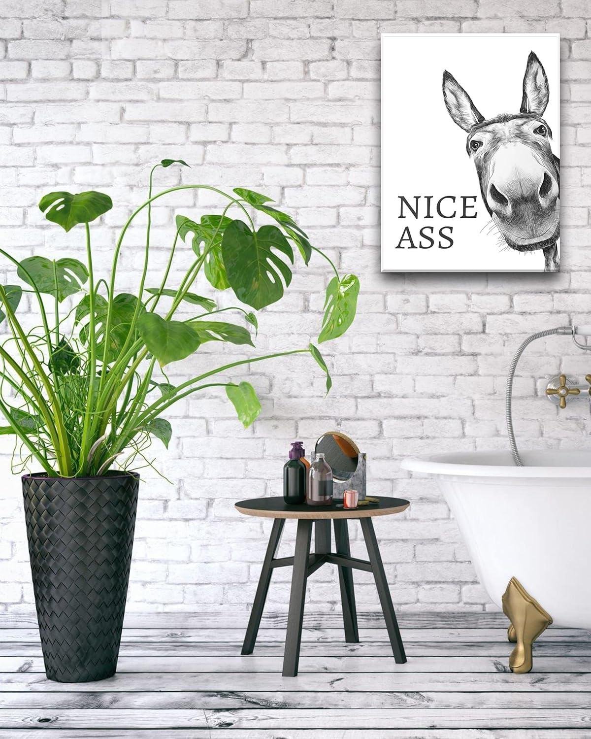 Our Take on ⁣UPWOIGH's Cheeky Donkey bathroom Art