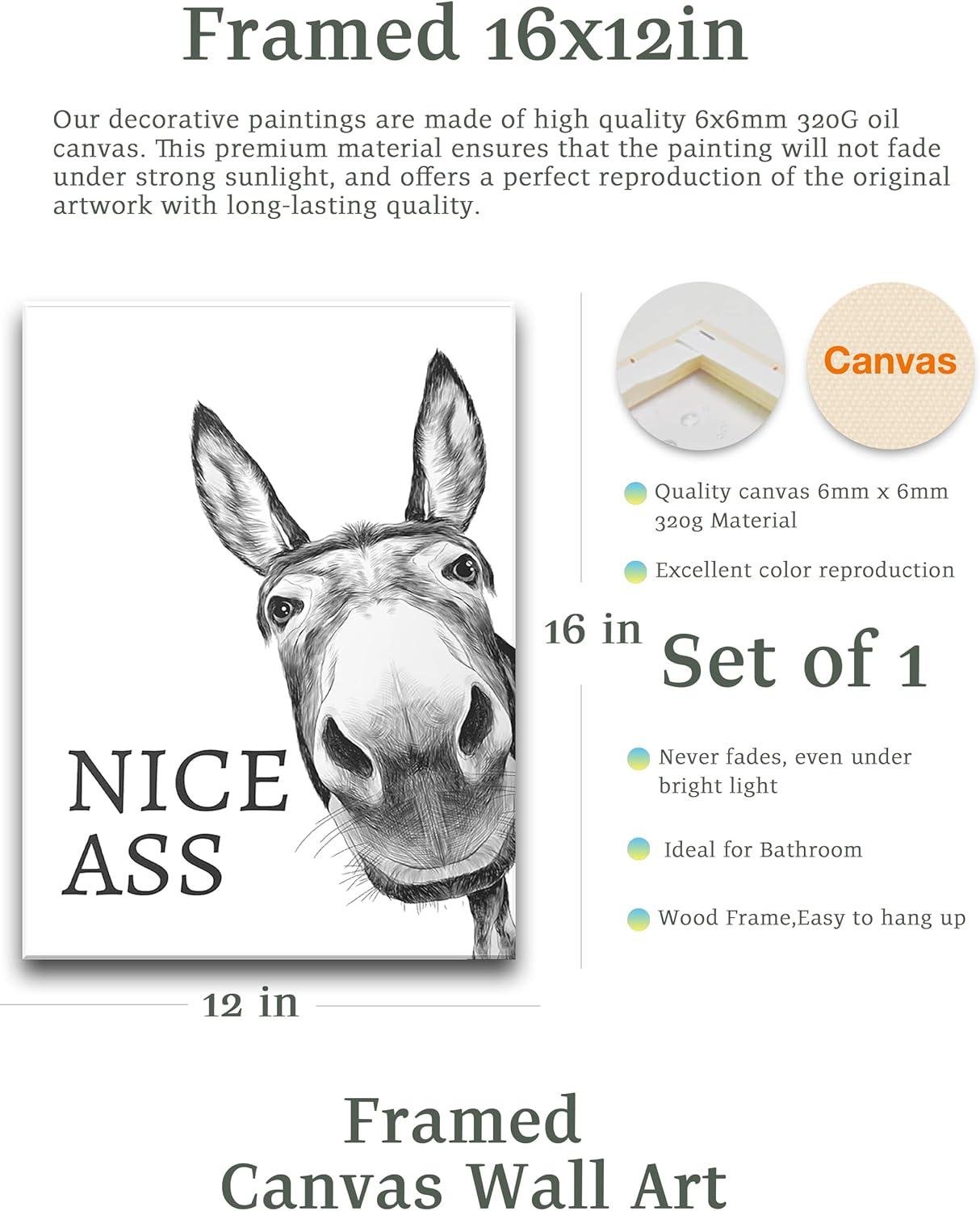 Our ⁤Take on ⁢UPWOIGH's Cheeky Donkey Bathroom Art