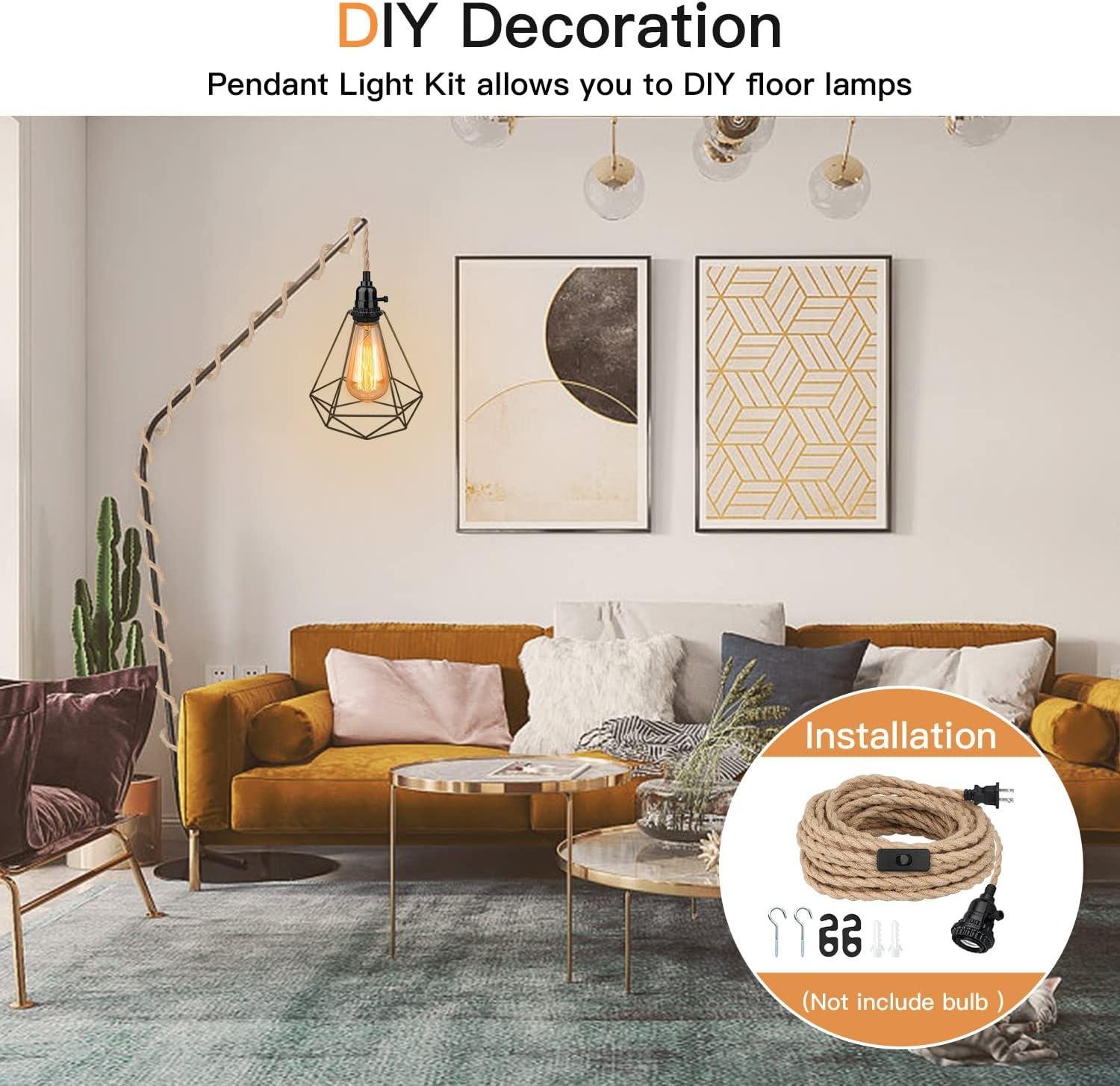 Our Review: Versatile 16.5FT Hemp Rope Pendant light Kit