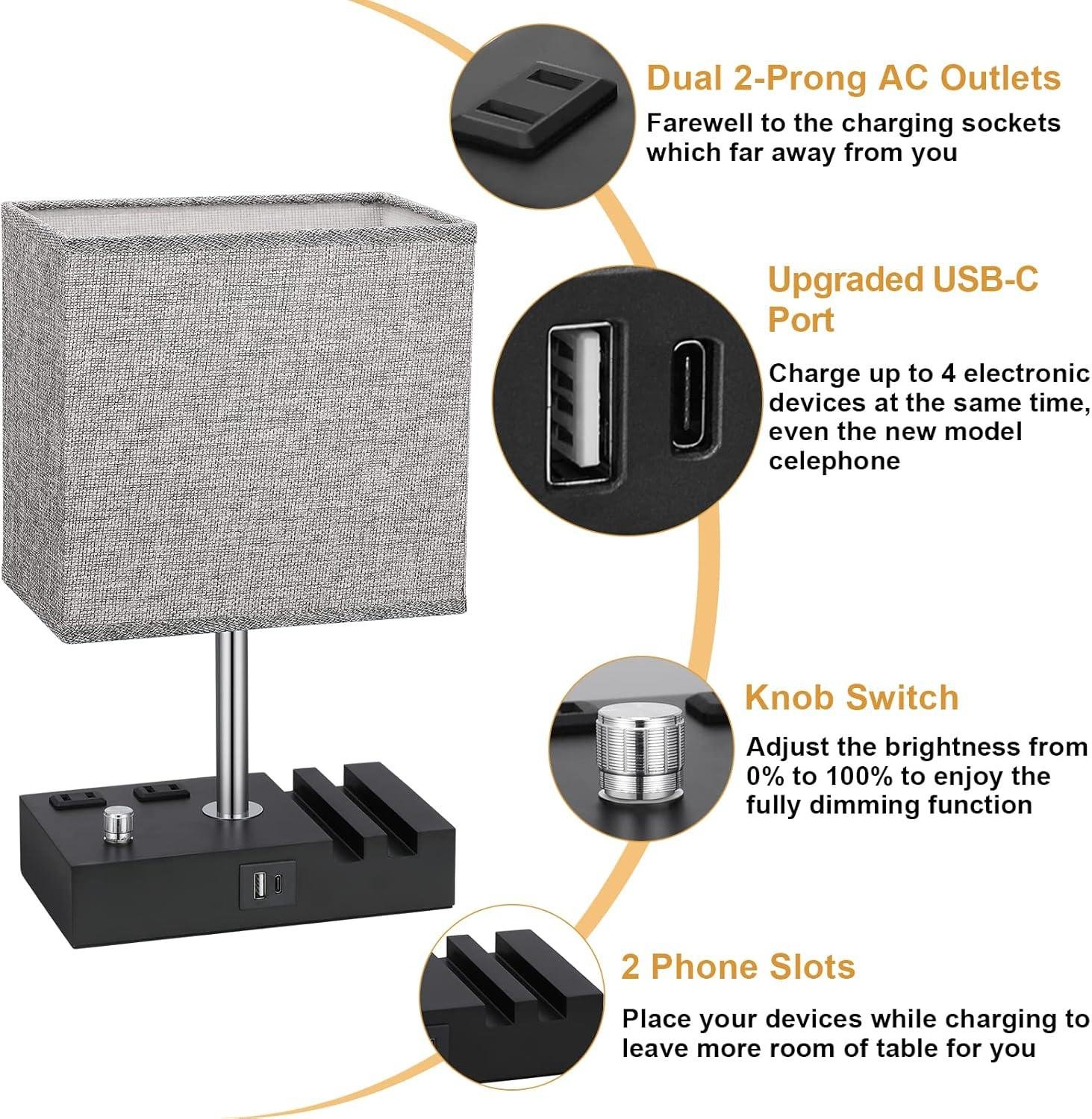 Our Review: Kakanuo Dimmable Nightstand Lamp with USB-C Charging