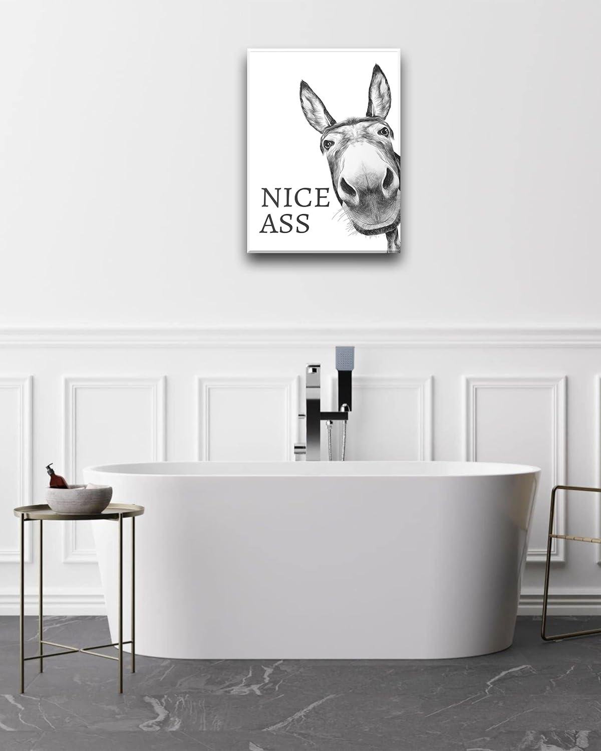 Our Take on UPWOIGH's​ Cheeky Donkey Bathroom Art