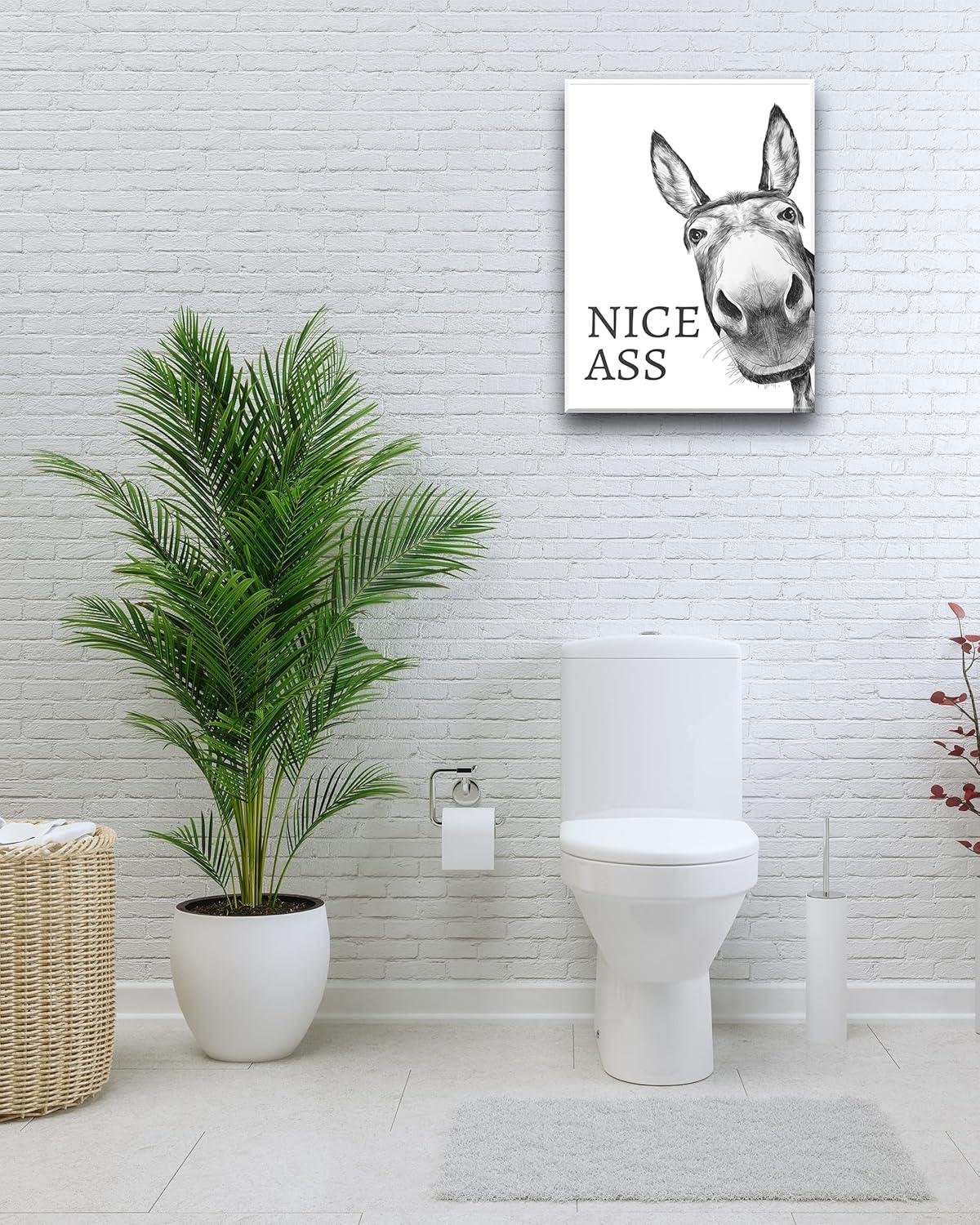 our ⁢Take on UPWOIGH's Cheeky Donkey Bathroom Art