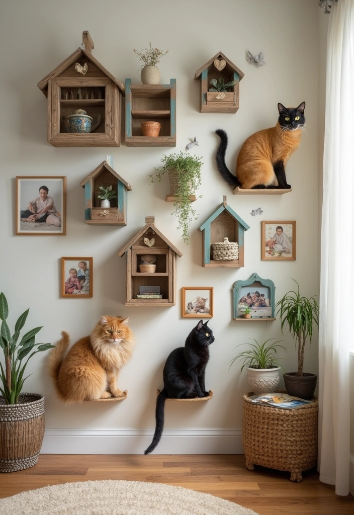 10 Stylish Cat Wall Furniture Ideas That Will Transform Your Home (And Your Cat Will Love #4!) - 10. Custom Cat Wall Art