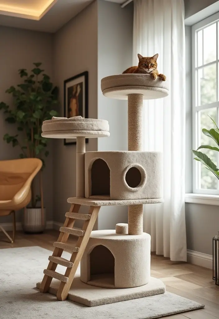10 Stylish Cat Wall Furniture Ideas That Will Transform Your Home (And Your Cat Will Love #4!) - 2. Cat Towers That Double as Decor