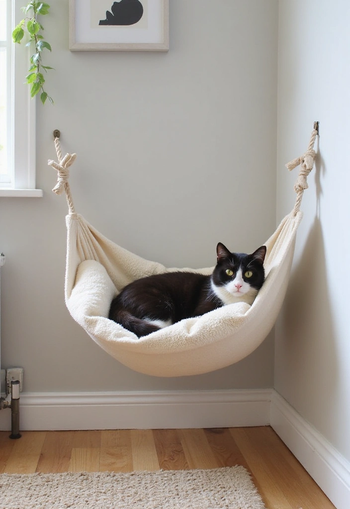 10 Stylish Cat Wall Furniture Ideas That Will Transform Your Home (And Your Cat Will Love #4!) - 3. Wall-Mounted Hammocks for Lazy Days