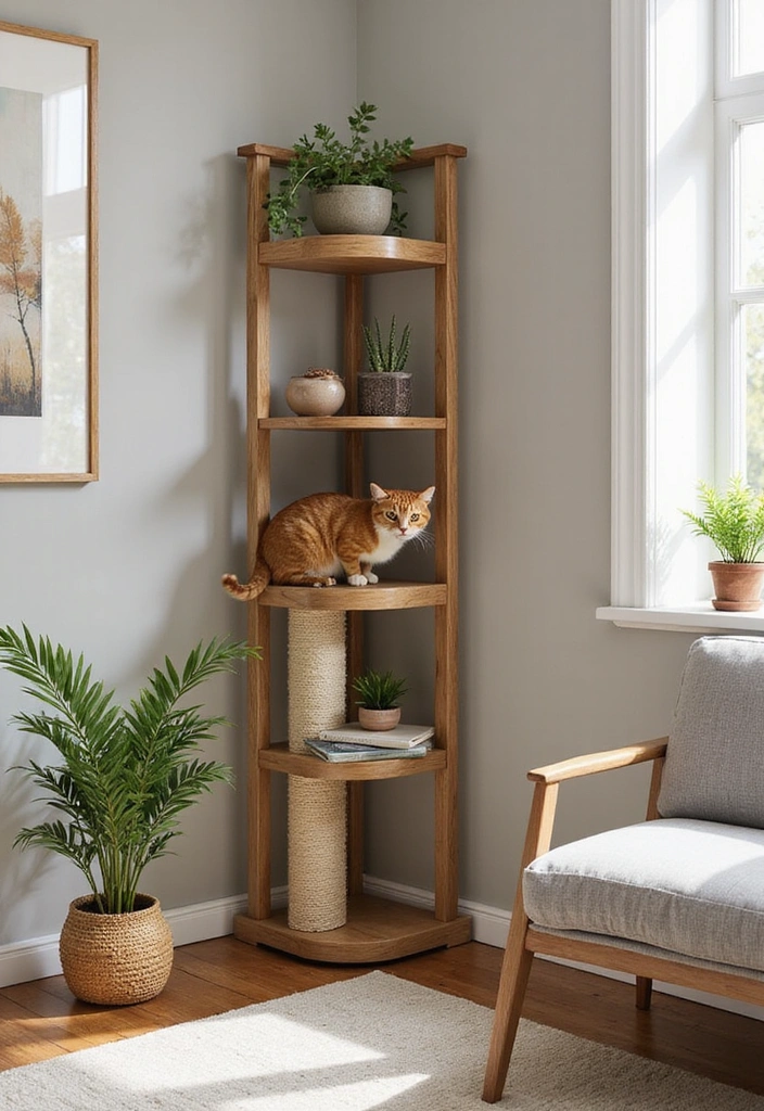 10 Stylish Cat Wall Furniture Ideas That Will Transform Your Home (And Your Cat Will Love #4!) - 4. Clever Corner Cat Furniture