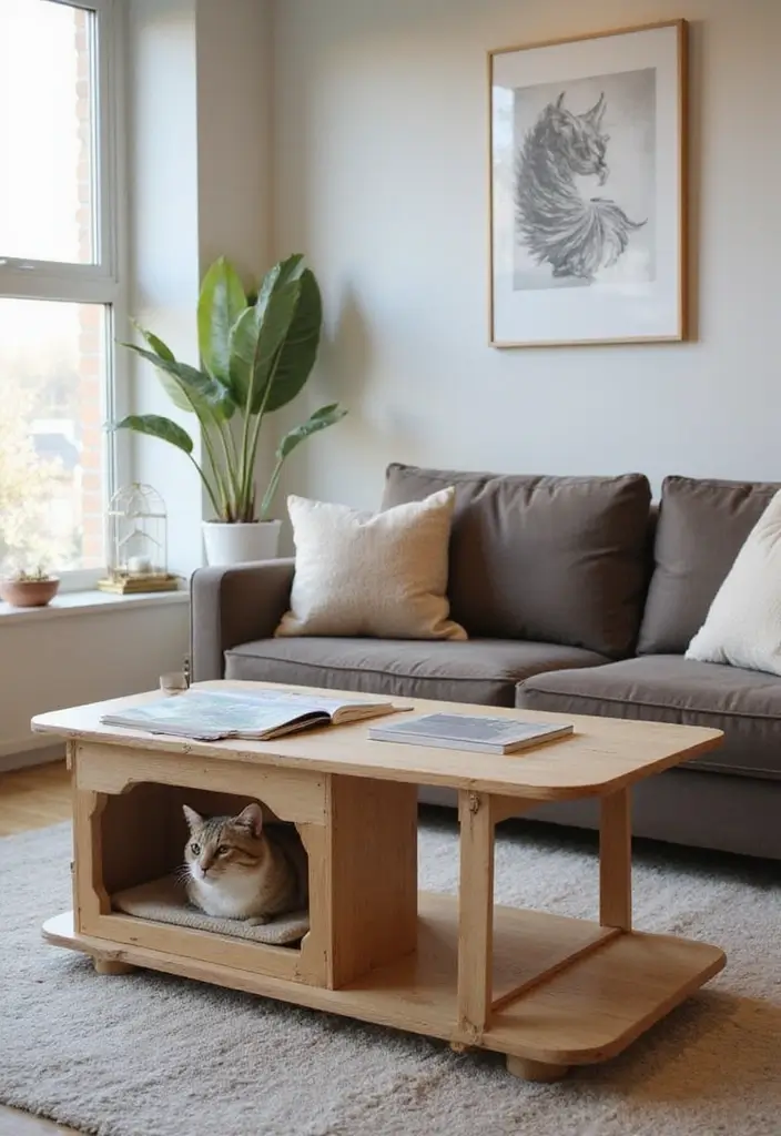 10 Stylish Cat Wall Furniture Ideas That Will Transform Your Home (And Your Cat Will Love #4!) - 8. Integrated Cat Furniture with Storage