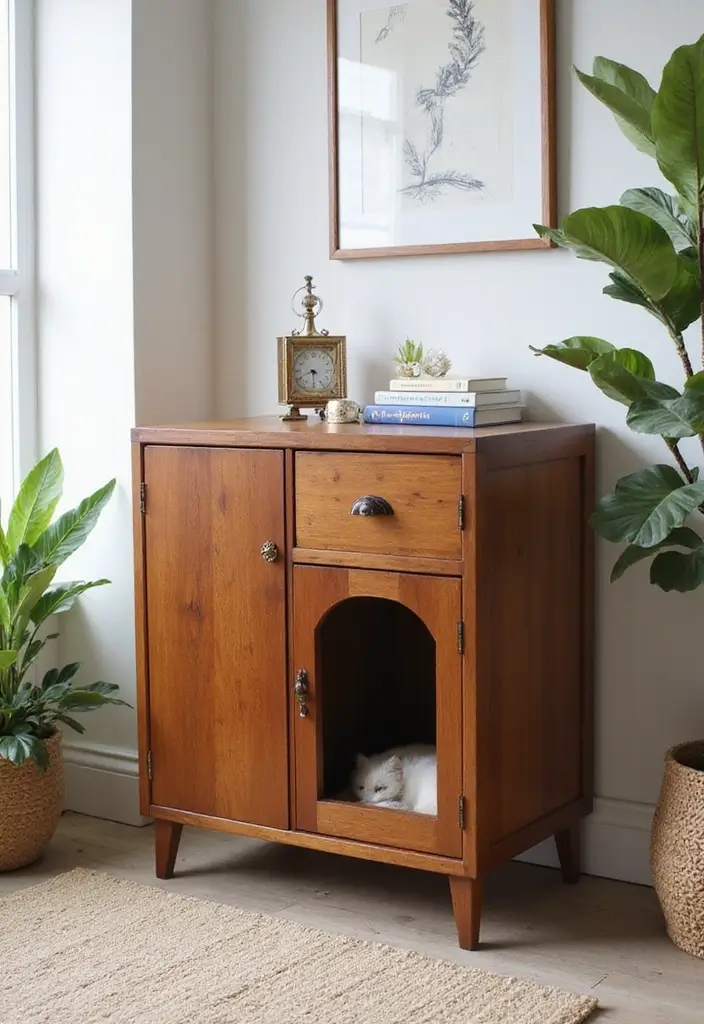 10 Stylish Cat Wall Furniture Ideas That Will Transform Your Home (And Your Cat Will Love #4!) - 9. Elegant Cat Litter Box Furniture