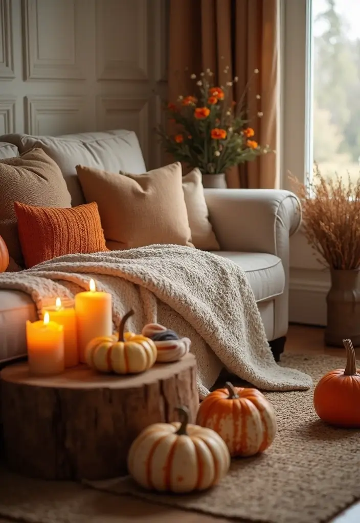 15 Cozy Living Room Inspirations That'll Make You Want to Curl Up Right Now! - 12. Seasonal Decor Swaps