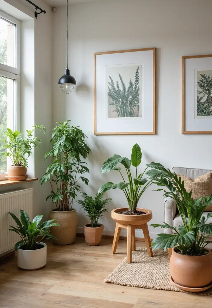 15 Cozy Living Room Inspirations That'll Make You Want to Curl Up Right Now! - 4. Nature-Inspired Decor