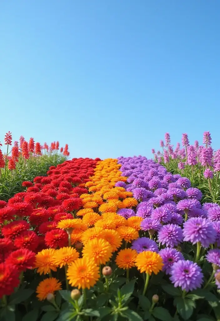 15 Flower Garden Ideas That Will Make Your Neighbors Green with Envy! - 1. The Rainbow Row