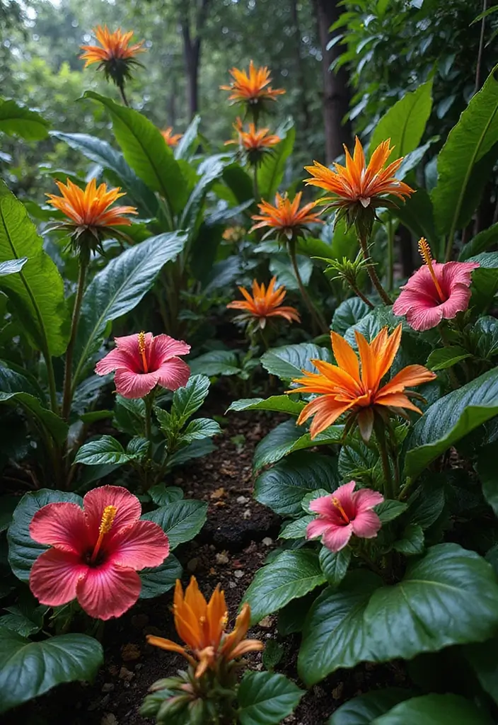 15 Flower Garden Ideas That Will Make Your Neighbors Green with Envy! - 11. Tropical Escape