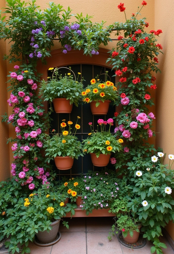 15 Flower Garden Ideas That Will Make Your Neighbors Green with Envy! - 3. Vertical Flower Garden
