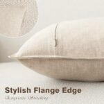 Foindtower Set of 2 Decorative Linen Throw Pillow Covers, 20x20 Inch Boho Neutral Cushions for Home Decor - Image 3