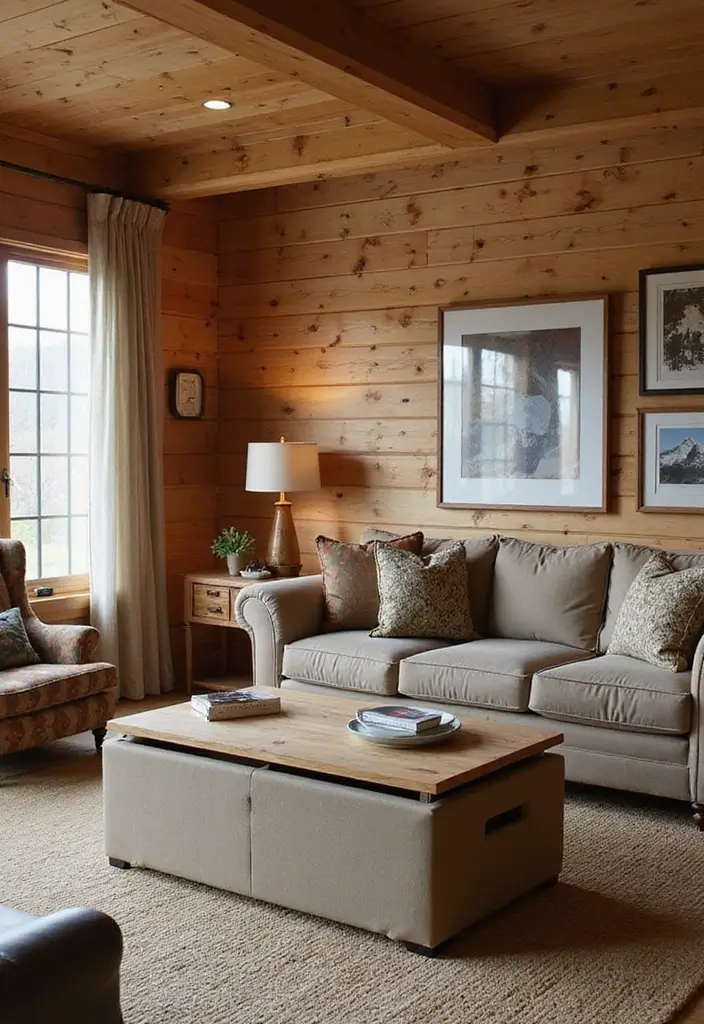 21 Cozy Cabin Living Room Ideas That Will Make You Want to Curl Up with a Blanket! - 11. Create a Multi-Functional Space