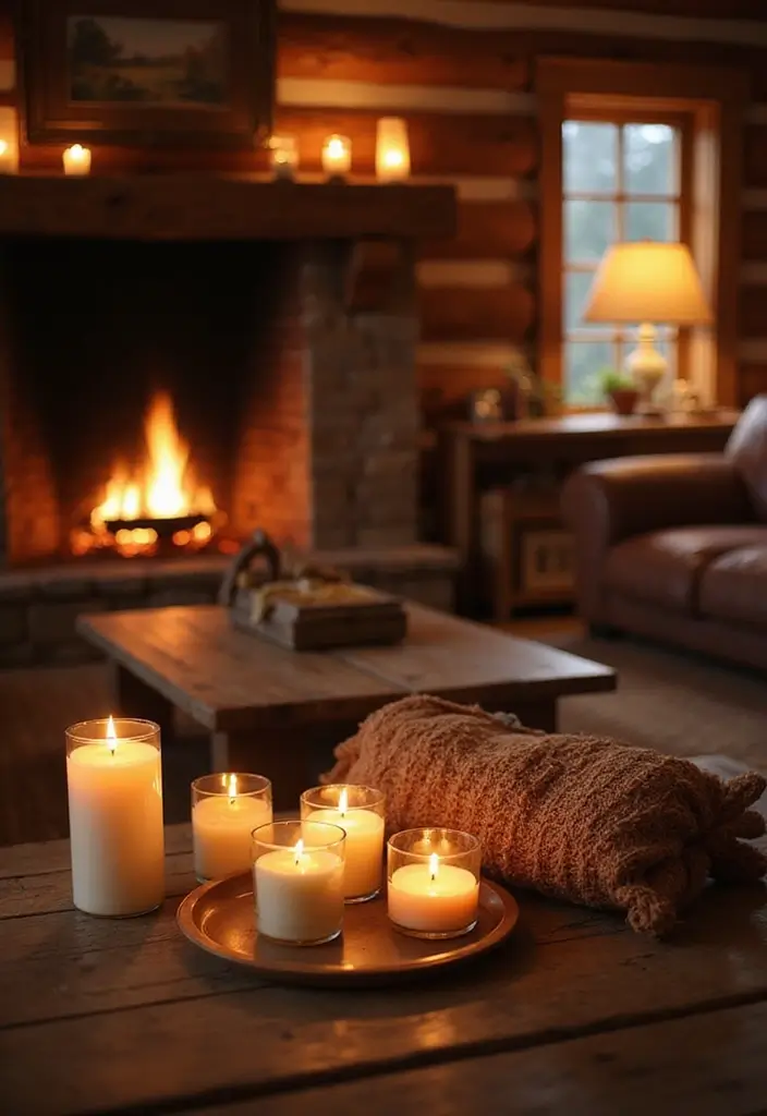 21 Cozy Cabin Living Room Ideas That Will Make You Want to Curl Up with a Blanket! - 15. Use Ambient Scents for a Cozy Feel