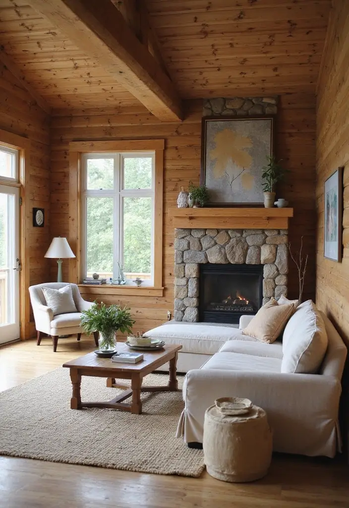 21 Cozy Cabin Living Room Ideas That Will Make You Want to Curl Up with a Blanket! - 21. Opt for Minimalism