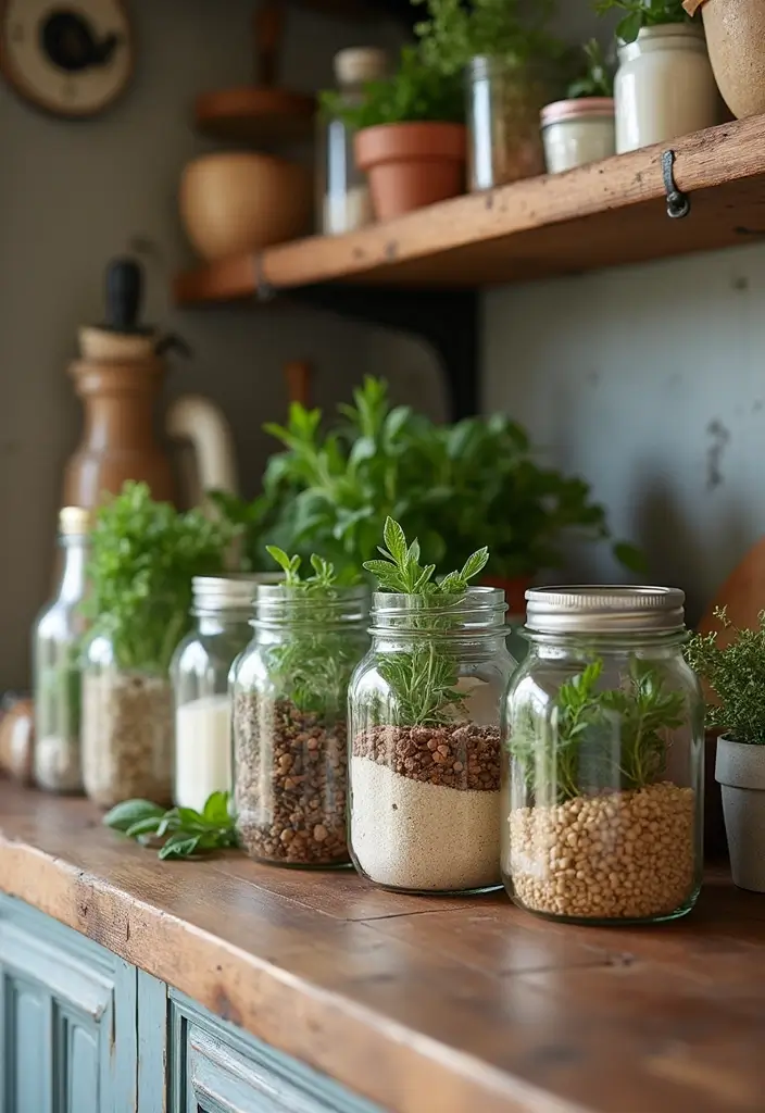 21 Rustic Kitchen Decor Ideas That'll Make You Want to Cook Every Day! - 11. Mason Jar Storage