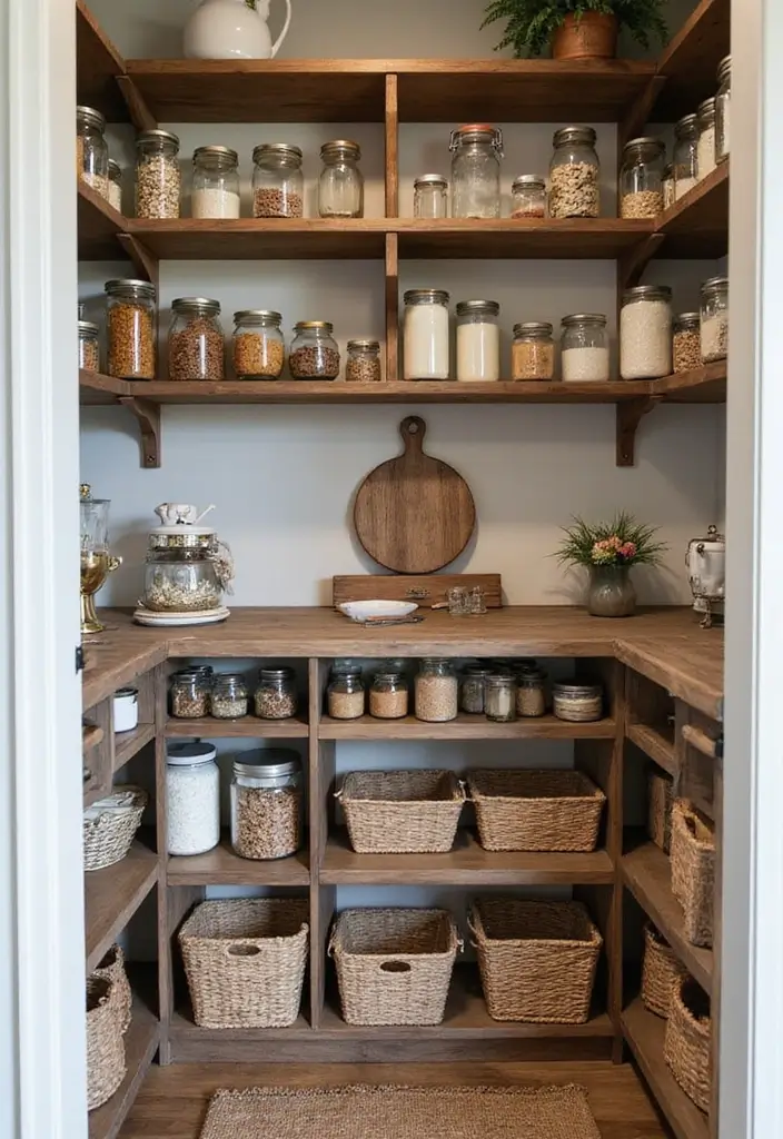 21 Rustic Kitchen Decor Ideas That'll Make You Want to Cook Every Day! - 14. Farmhouse Style Pantry