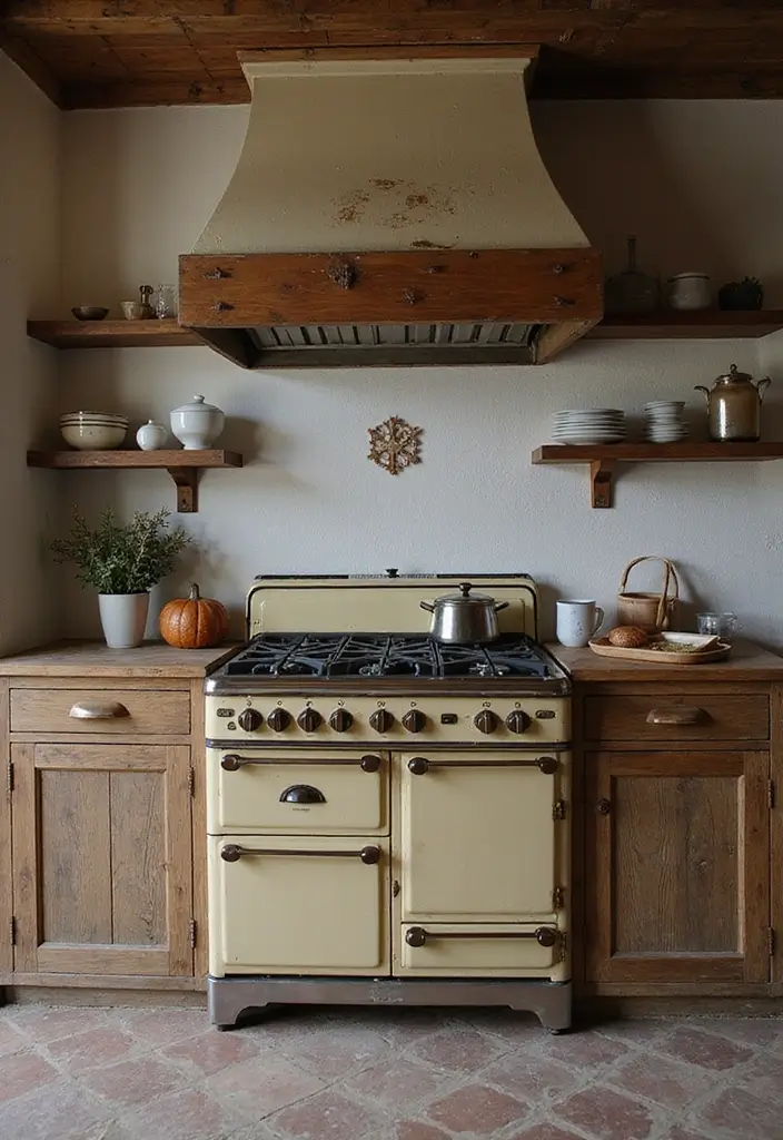 21 Rustic Kitchen Decor Ideas That'll Make You Want to Cook Every Day! - 18. Vintage Gas Stove