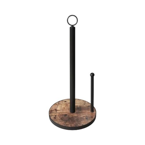 OROPY Heavy-Duty Wood Paper Towel Holder for Countertop - Fits OROPY Paper Towel Holder Countertop with Heavy Duty Wood Base, Farmhouse Paper Towel Roll Stand for Kitchen Counter fits Standard and Jumbo Size Paper Towels (Brown - Easy to Tear)