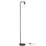 Ziisee Industrial Floor Lamp with Black Glass Shade, LED Bulbs, Foot Pedal Switch, Easy to Assemble - Image 9