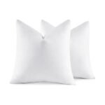 MIULEE 22x22 Pillow Inserts,Set of 2 Down Feather Throw Pillows for Couch Sofa Bed, Decorative Fluffy Throw Pillow Inserts Cotton Fabric,White