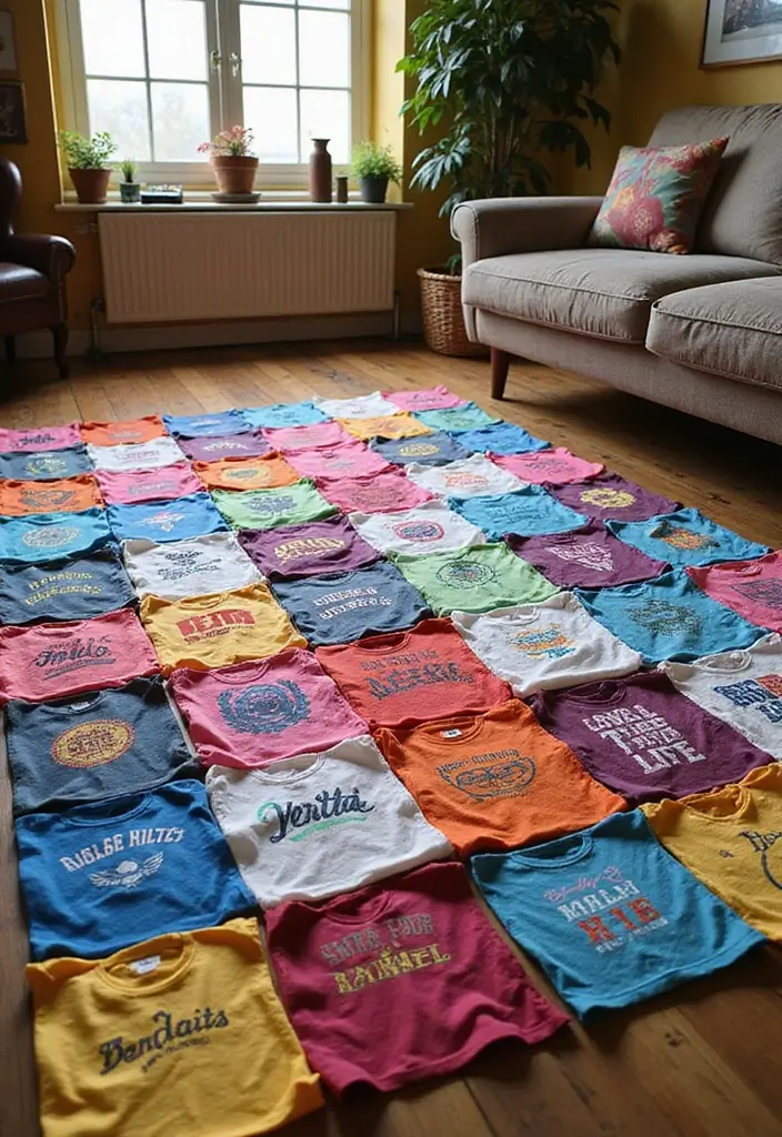 25 Stunning DIY Home Decor Projects That Look Like a Million Bucks (But Cost Pennies!) - 19. Upcycled T-Shirt Rugs