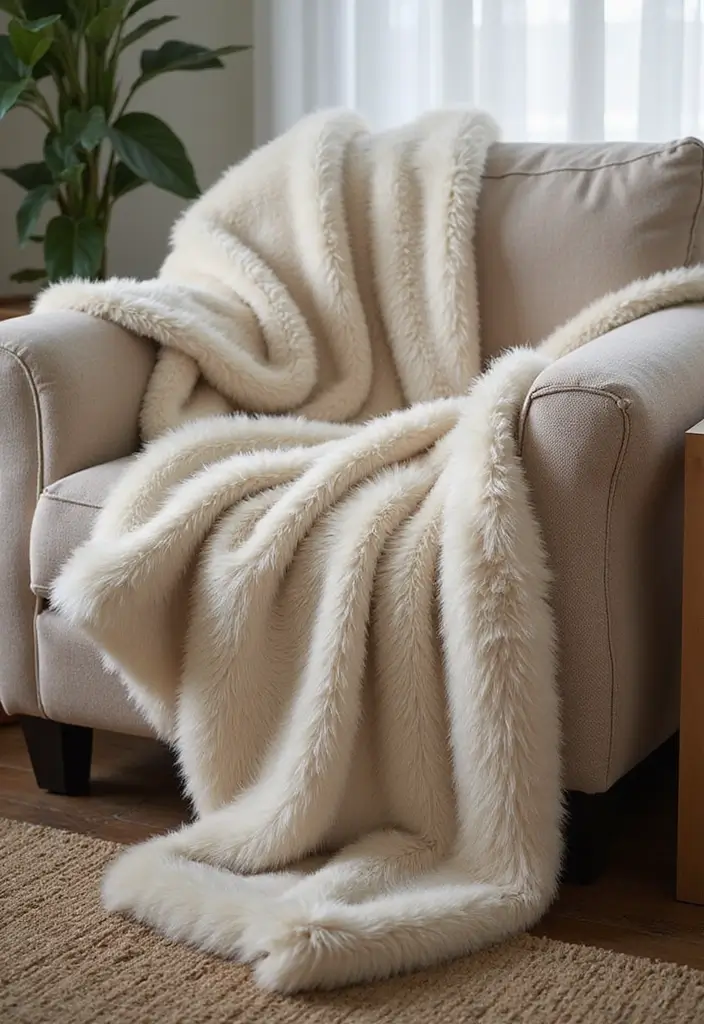 25 Stunning DIY Home Decor Projects That Look Like a Million Bucks (But Cost Pennies!) - 9. Faux Fur Throws