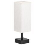 Small Bedside Table Lamp - Minimalist Nightstand Light with Square Fabric Shade for Kids & Office - Image 9