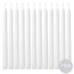 24-Pack 10-Inch Dripless Taper Candles – White, Unscented, Smokeless, Long-Lasting 8-Hour Burn, Paraffin Wax. - Image 2