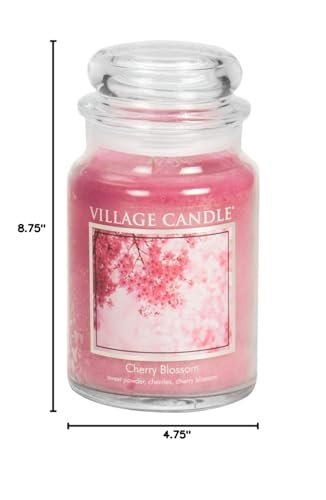 313rFQgdt9L._SL500_.jpg Village Candle Cherry Blossom Scented Candle, 26 oz Glass Jar - Large Size for Lasting Fragrance - Image 2