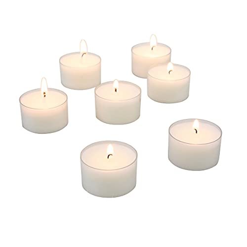 318kRbMdTrS._SL500_.jpg Stonebriar Bulk 96-Pack Unscented Smokeless Tea Light Candles, 8-Hour Burn Time, White - Image 3