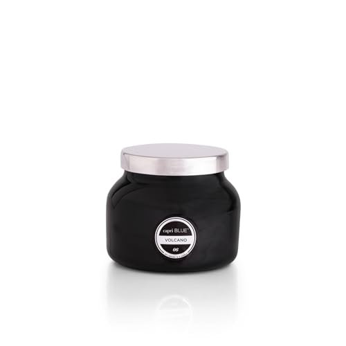 Capri Blue Volcano Candle - Luxurious 8 oz Black Glass Capri Blue Volcano Scented Candles - Luxury Glass Jar Candles for Home Scented with Tropical Fruit & Sugared Citrus - Soy Wax Blend - Capri Blue Volcano - Black Color (8 oz)
