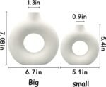 Set of 2 White Ceramic Vases - Modern Round Matte Boho Decor for Home, Wedding, and Office. - Image 4