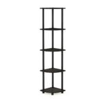 Furinno Turn-N-Tube 5-Tier Corner Display Rack - Versatile Espresso/Black Shelving Unit - Image 6