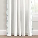 Lush Decor Coastal Chic Scalloped Edge Curtains, 52"x84", Blue & White - Ideal for Coastal Living Rooms. - Image 4
