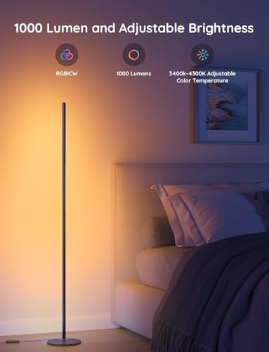 31Shlk9robL._SL500_.jpg Govee RGBIC Floor Lamp - Smart LED Corner Lamp with Alexa, 1000 Lumens, Music Sync, 16M Colors. Ideal for Bedroom & Living Room. - Image 2