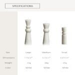 3-Piece Soy Wax Pillar Candles Set - Handmade Ribbed Design for Modern Decor & Gifts, Long-Lasting (White) - Image 2