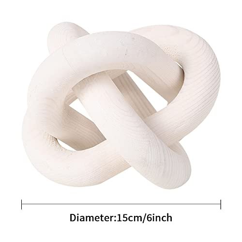 31VhMuBryhL._SL500_.jpg Boho Wood Knot Chain Link Decor - 3 Hand-Carved Wooden Links for Modern Farmhouse Style - Image 4