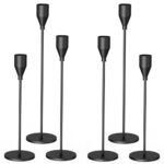 MUZISST Candle Holder, Matte Black Candlestick Holders Set of 6, Taper Candle Holders, Candle Holder Decor on The Table/Fireplace/Cabinet, Taper Candle Holders, Candlesticks for Atmosphere Creator
