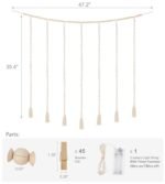 Mkono Macrame Photo Display with String Lights & Wooden Bead Garland, 45 Clips for Home Decor. Perfect Gift for Teen Girls! - Image 7