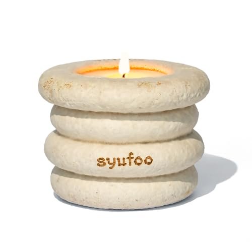 Syufoo Luxury Lavender Scented Candle - 11oz Biodegradable Jar, Strong Syufoo Scented Candle for Home, Luxury Large Jar Candle,Strong Smell,Biodegradable,Gifts for Women/Men,11oz,Hand-Poured Lavender,50H,Clean Burn,Pretty Decorative Candle,Soy Wax