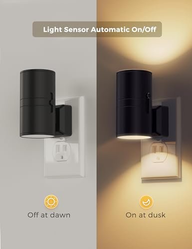 31gTBpAKz0L._SL500_.jpg L LOHAS LED Night Light with Dusk to Dawn Sensor, 3000K Soft White, Adjustable Brightness, 2-Pack – Ideal for Hallways, Bedrooms, and Stairways. - Image 2