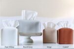 Square PU Leather Tissue Box Cover with Bottom Belt by Carrot's Den | Decorative Organizer for Home & Office - Beige - Image 3
