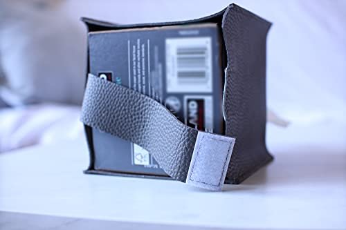 31jkSewtsdS._SL500_.jpg Square PU Leather Tissue Box Cover with Bottom Belt by Carrot's Den | Decorative Organizer for Home & Office - Beige - Image 6