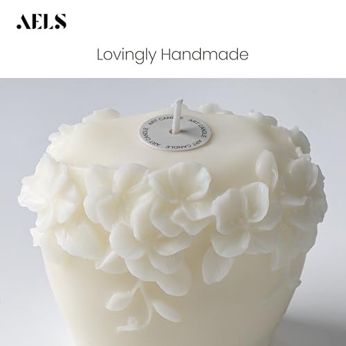 31kb58o-PfL._SL500_.jpg AELS Set of 3 Handmade Creamy White Unscented Pillar Candles – Modern Home Décor & Housewarming Gifts. - Image 6