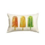 AVOIN colorlife Summer Popsicle Ice Cream Throw Pillow Cover, 12 x 20 Inch Cushion Case Decoration for Sofa Couch Holiday Seasonal Home Decor