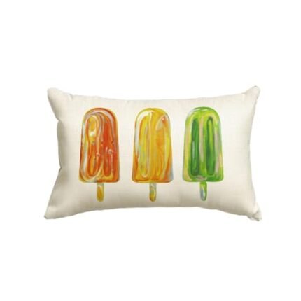AVOIN colorlife Summer Popsicle Ice Cream Throw Pillow Cover, 12 x 20 Inch Cushion Case Decoration for Sofa Couch Holiday Seasonal Home Decor